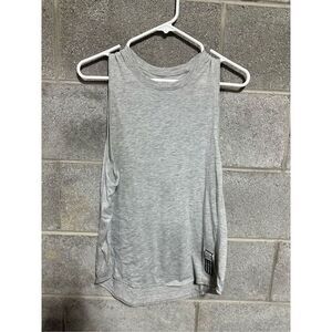 Adidas High Neck Sleeveless Athletic Gym Shirts Workout Tank Tops Long Silver M